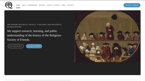 Screenshot of the Friends Historical Society website