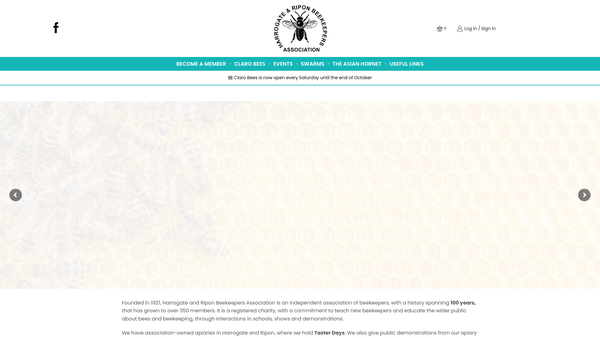 Screenshot of the Harrogate And Ripon Beekeepers' Association website