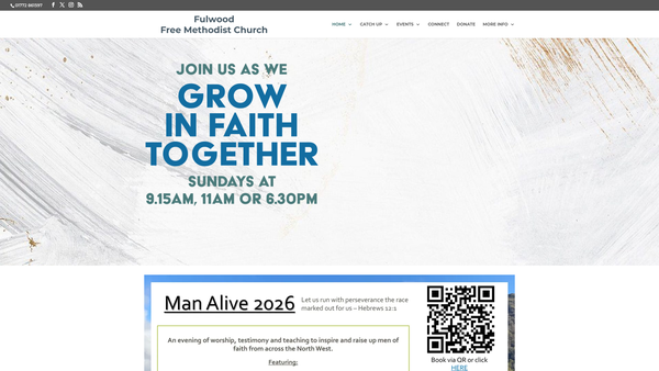 Screenshot of the Fulwood Free Methodist Church website