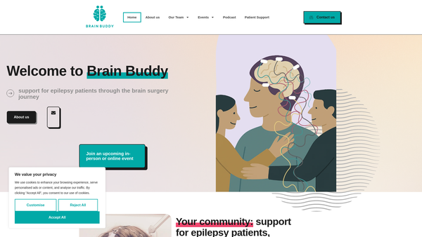 Screenshot of the Brain Buddy website