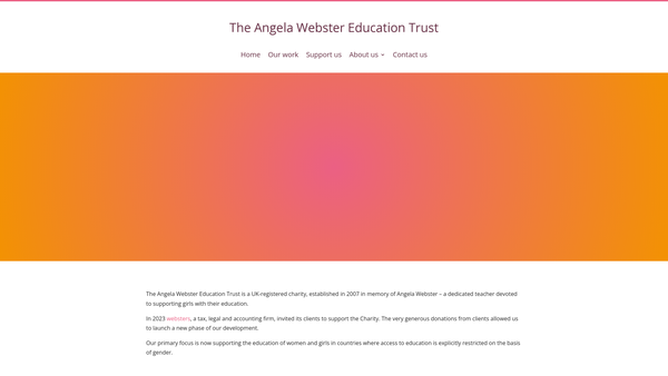 Screenshot of the The Angela Webster Education Trust website