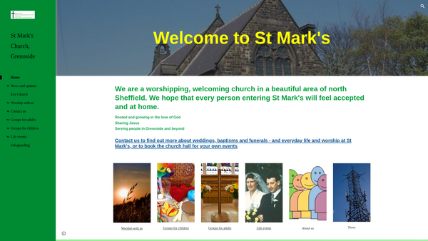Screenshot of the The Parochial Church Council Of The Ecclesiastical Parish Of St Mark Grenoside In The Diocese Of Sheffield website