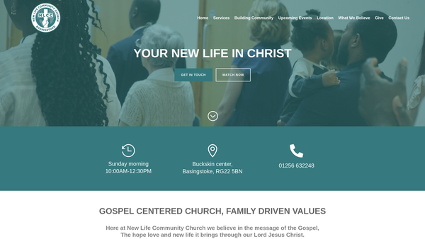 Screenshot of the New Life Community Church-Basingstoke website
