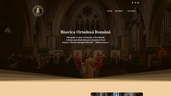 Screenshot of the Romanian Orthodox Parish Of Saint George The Pilgrim - Milton Keynes website