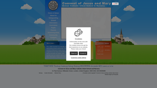 Screenshot of the The Federation Parents Staff Friends Association website