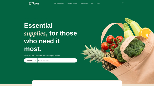 Screenshot of the 5alas website