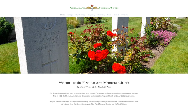 Screenshot of the Fleet Air Arm Memorial Church Trust website