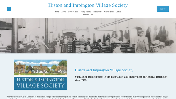 Screenshot of the Histon & Impington Village Society website