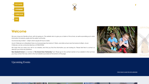Screenshot of the Friends Of New Bradwell School website