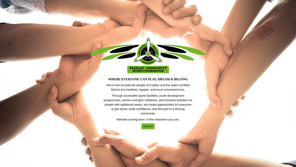 Screenshot of the Fradley Community Sports Foundation website