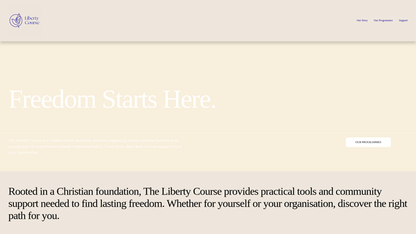 Screenshot of the At His Feet website