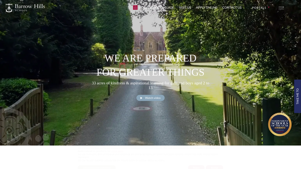 Screenshot of the Barrow Hills Parents Association website