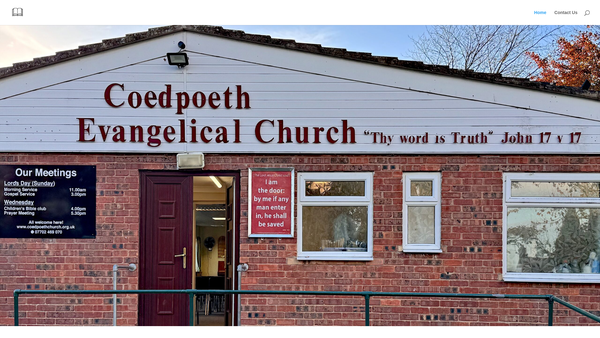 Screenshot of the Coedpoeth Evangelical Church website