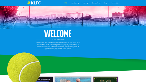 Screenshot of the Knowle Lawn Tennis Club website
