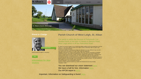 Screenshot of the The Parochial Church Council Of The Ecclesiastical Parish Of West Leigh, St Alban In The Diocese Of Portsmouth website
