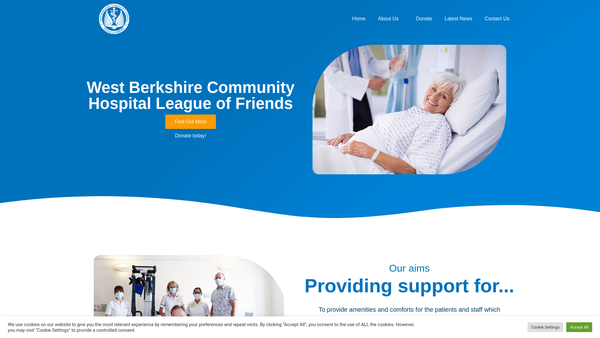 Screenshot of the West Berkshire Community Hospital League Of Friends website