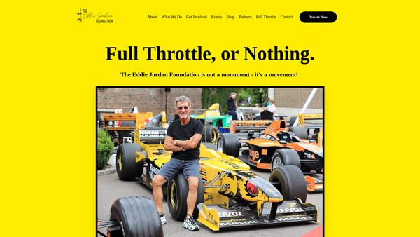 Screenshot of the The Eddie Jordan Foundation website