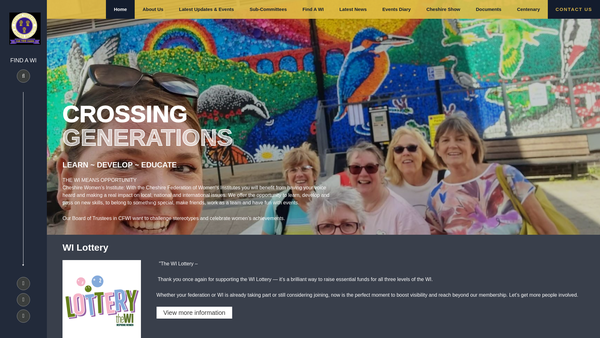 Screenshot of the Marple And District Womens Institute website