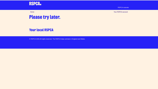 Screenshot of the Royal Society For The Prevention Of Cruelty To Animals Scarborough & District Branch CIO website