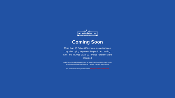 Screenshot of the Wounded Blue Line website