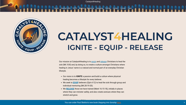 Screenshot of the Catalyst4healing website