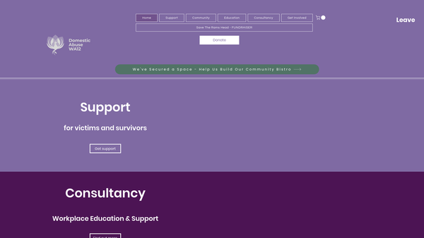 Screenshot of the Domestic Abuse Wa12 website