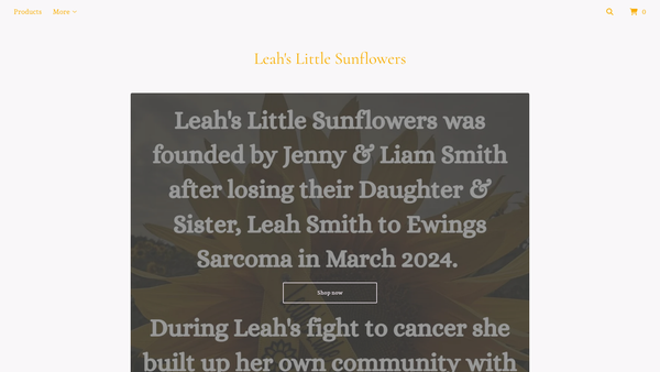 Screenshot of the Leahs Little Sunflowers website