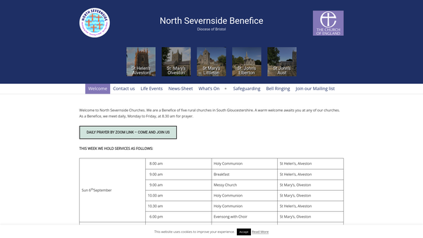 Screenshot of the The Parochial Church Council Of The Ecclesiastical Parish Of St. Helen, Alveston website