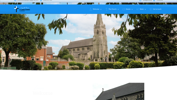 Screenshot of the The Parochial Church Council Of The Ecclesiastical Parish Of St John The Evangelist, Worksop In The Diocese Of Southwell And Nottingham website