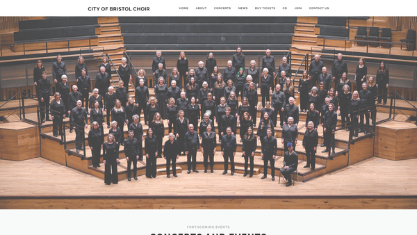 Screenshot of the City Of Bristol Choir website