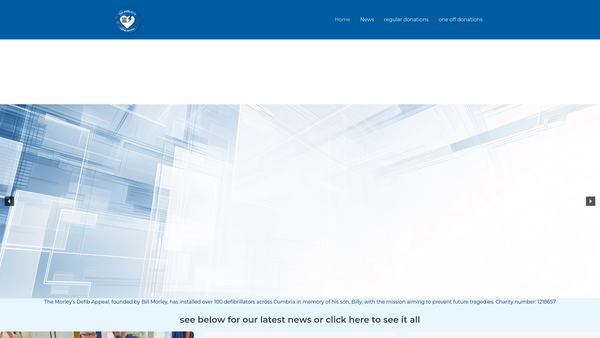 Screenshot of the The Morley's Defibrillators website