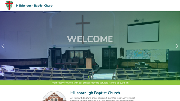 Screenshot of the Hillsborough Baptist Church website