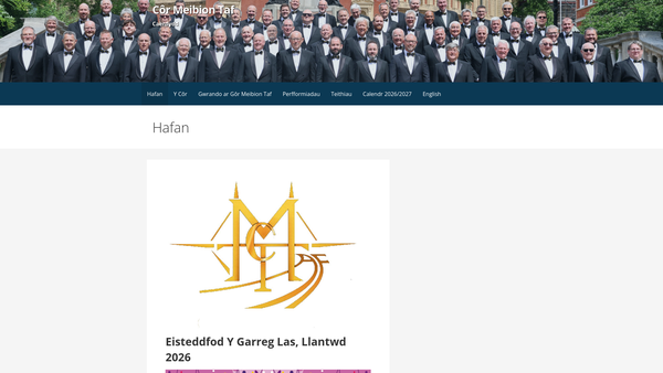 Screenshot of the Côr Meibion Taf website