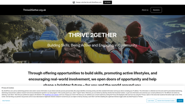 Screenshot of the Thrive 2gether website