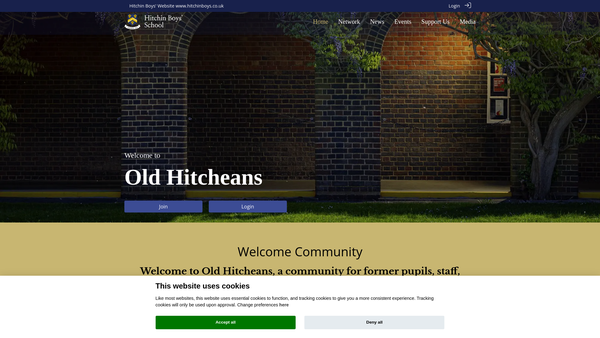 Screenshot of the The Hitchean Trust website