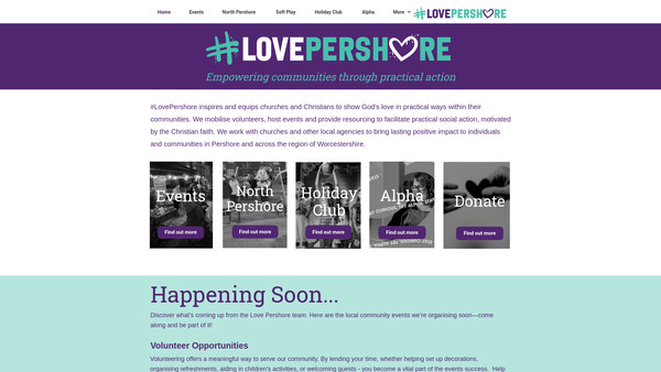 Screenshot of the Love Pershore website