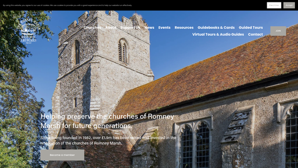 Screenshot of the The Romney Marsh Historic Churches Trust website