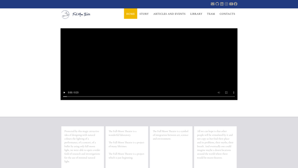 Screenshot of the The Full Moon Theatre website