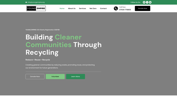 Screenshot of the Young Empire CIO website