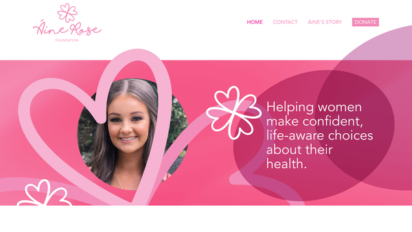 Screenshot of the Aine Rose Contraceptive Safety Foundation website