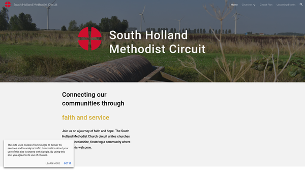 Screenshot of the South Holland Methodist Circuit website