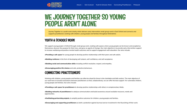 Screenshot of the Journey Together website