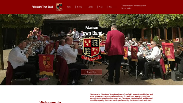Screenshot of the Fakenham Town Bands website