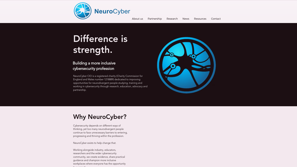 Screenshot of the Neurocyber CIO website