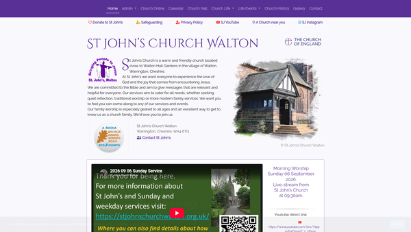Screenshot of the The Parochial Church Council Of The Ecclesiastical Parish Of St Johns, Walton, In The Diocese Of Chester website