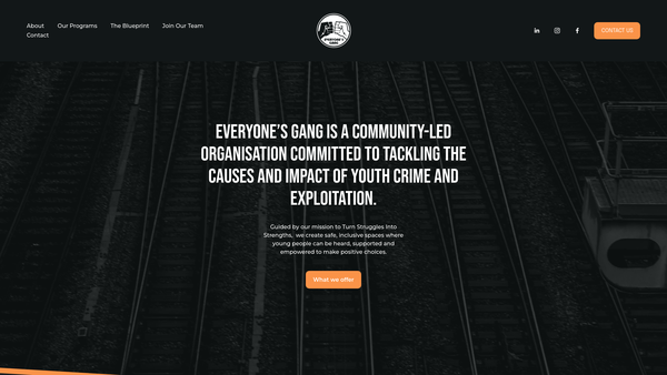 Screenshot of the Everyone's Gang CIO website