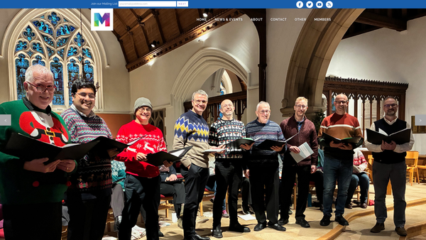 Screenshot of the Mosaic Chamber Choir website