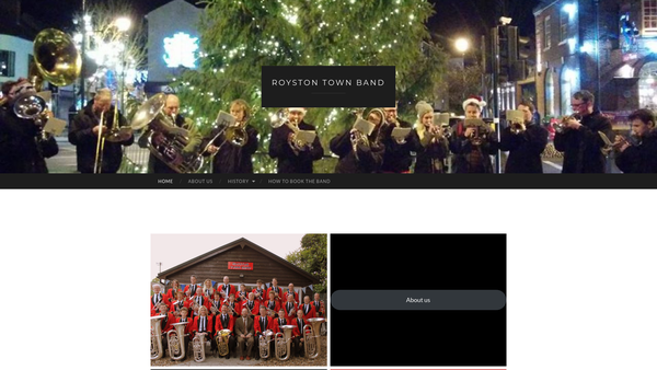 Screenshot of the Royston Town Band website
