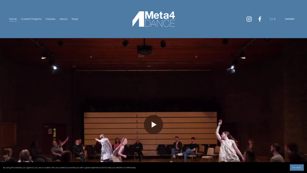 Screenshot of the Meta4 Dance Company website