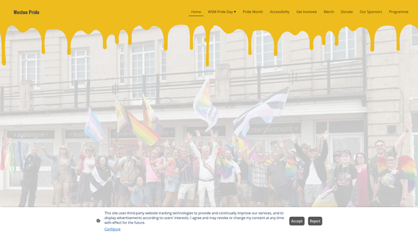 Screenshot of the Wsm Pride website